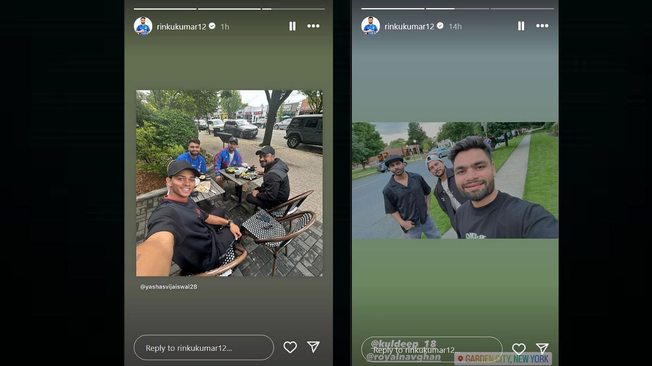 रिंकू सिंह की इंस्टाग्राम स्टोरी के स्क्रीनशॉट